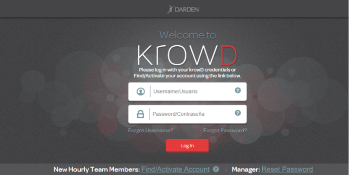 Krowd Darden Login Portal Krowd darden